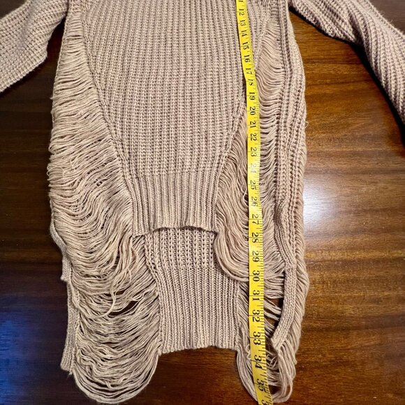 Brown Indie Grunge Boho Granola Nature Fairy Whimsigoth Distressed Knit Dress M - Picture 6 of 10